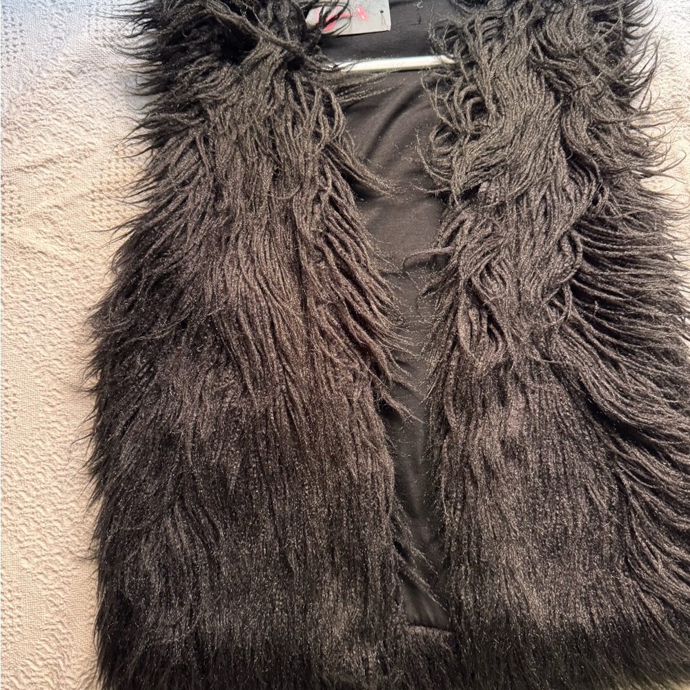 Black Faux Fur Vest